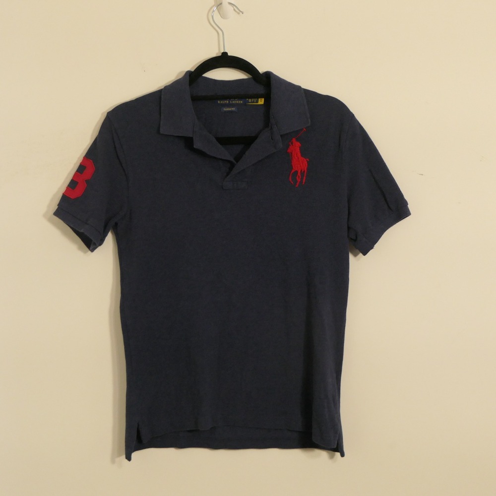 Polo Ralph Lauren Boys Polo Shirt M 10-12 Navy Big Pony Preppy Classic Fit